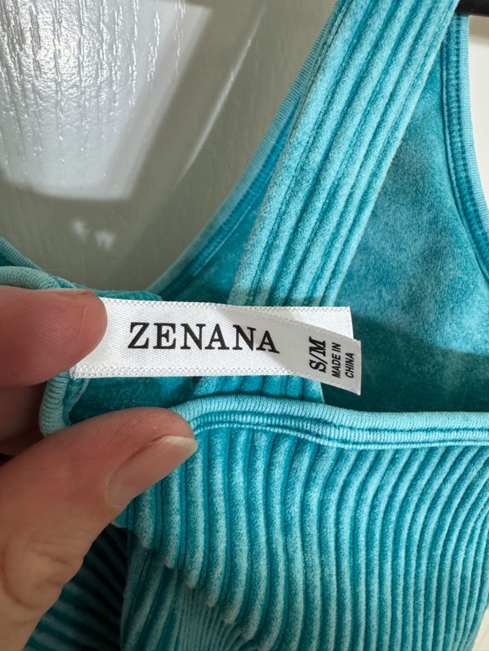 Zenana Ribbed Mineral Wash Cropped Tank Top Bundle Seamless V-Neck Brami S/M - Picture 6 of 8